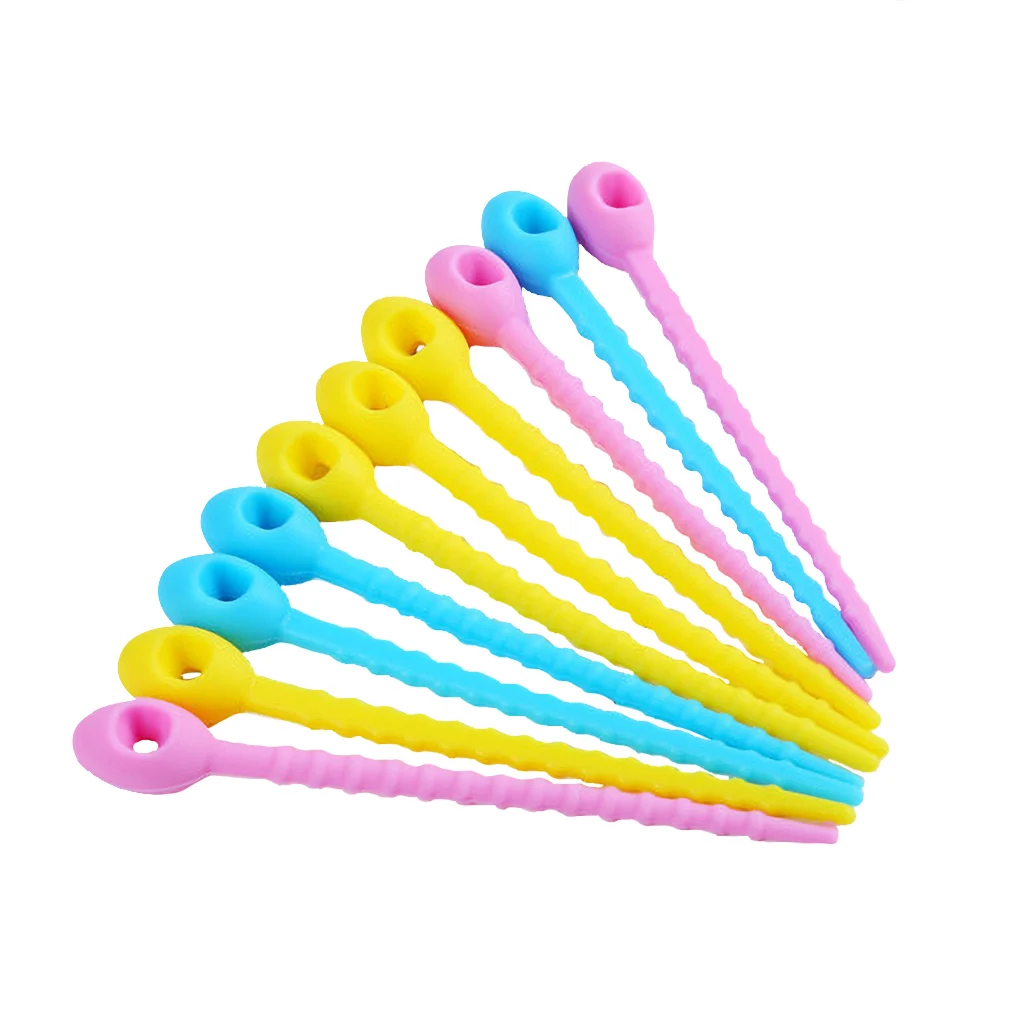 

5pcs Food Grade Silicone Bag Ties Cable Management Zip Tie Twist All-Purpose Multi-Use Bag Clip Bread Tie Fresh Snack Food Saver
