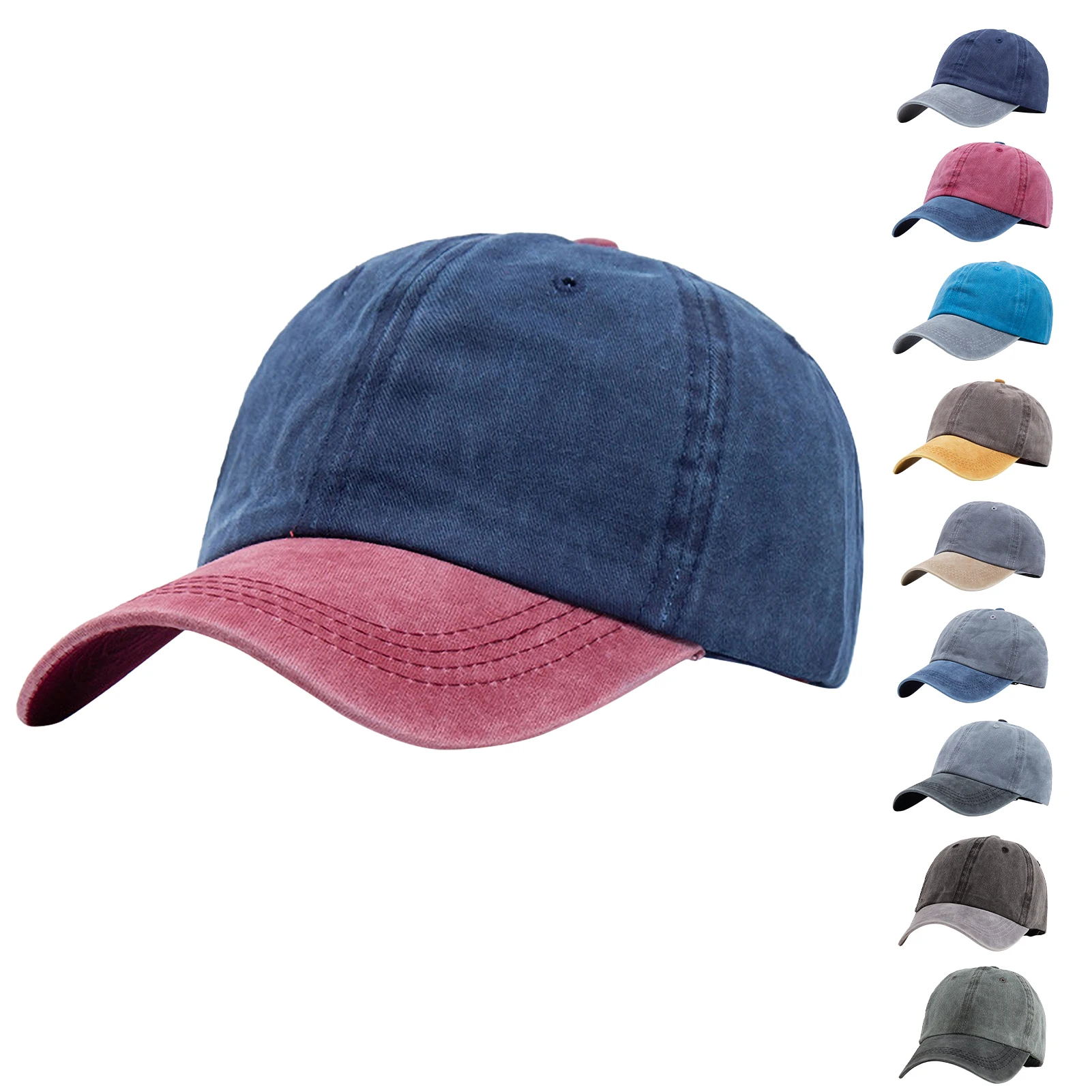 

Baseball Cap Stitching Wholesale Solid Sport Unisex Outdoor Cap Vintage Washed Distressed Adjustable Hat For Running Workouts An