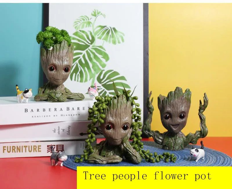 Цветочный горшок цветочный плантатор фигурки дерево человек милая модель
