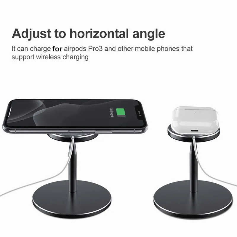 

Magnetic Wireless Phone Charger Holder for iPhone 12 pro Max Mini Aluminum Phone Bracket Magnetic Wireless Charging Phone Stand