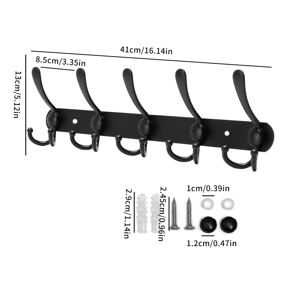 

Hook Vintage Wall-Mounted New Creative Stainless Steel Robe Kitchen Door Coat Hanger Bathroom Heavy Duty Towel Rack With Screws