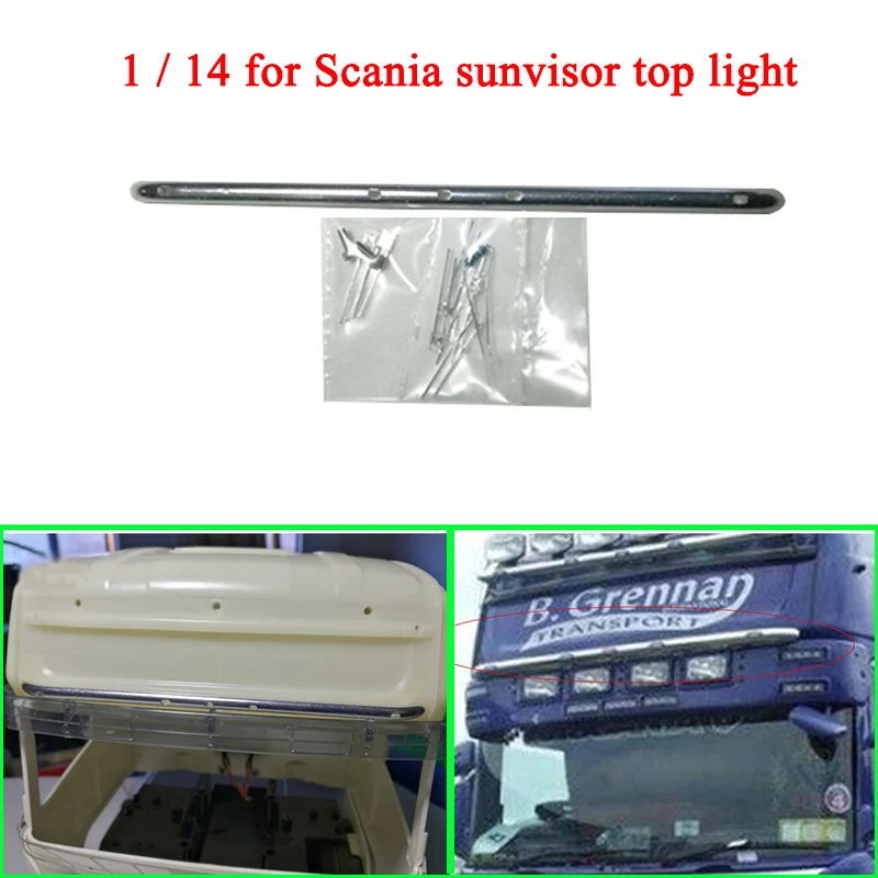 

Metal Led Sunvisor Top Strip Light for 1/14 Tamiya RC Truck Car SCANIA R730 R470 R620 56323 Diy Parts