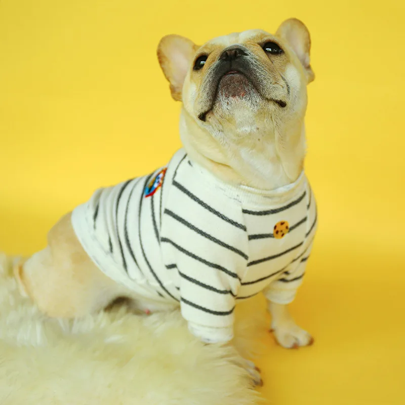 French Bulldog Dog Clothes Spring Autumn Pug Clothing Poodle Schnauzer Welsh Corgi Outfit Hoodies Costumes T-shirt Dropship | Дом и сад