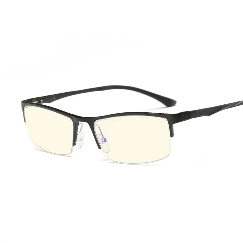 

Width-140 Aluminum magnesium alloy men computer game goggles half frame anti blue eyeglasses frame male Reading optical glasses