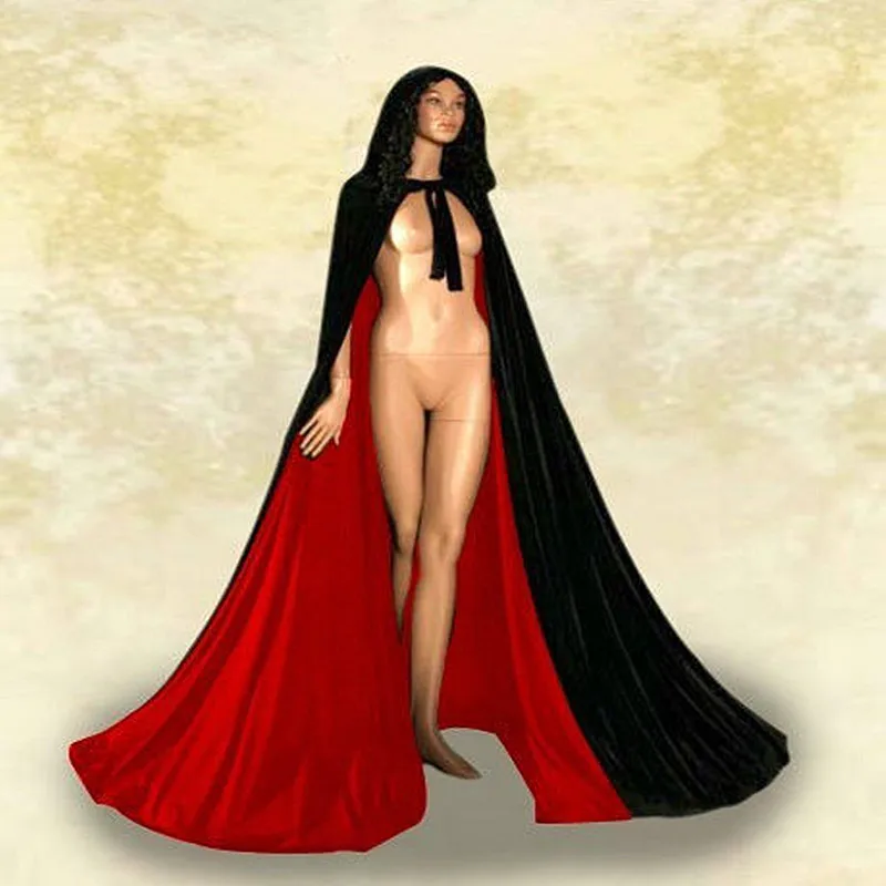 Накидка с капюшоном для взрослых длинная бархатная накидка зеленая черная