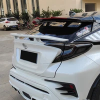 rear roof trunk lid spoiler wings for toyota chr 2018 2019 2020 2021 frp carbon fiber material glossy black white styling parts