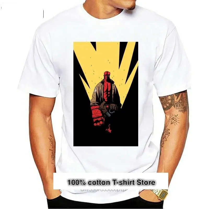 

Хлопковая футболка с надписью Hellboy, высококачественная, Подлинная