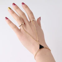 1 pcs women punk finger chain bracelet geometric conjoined bracelet hand back chain gothic jewelry gifts