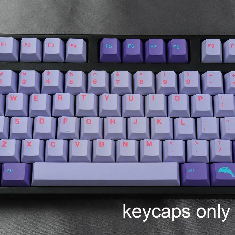 

Колпачки для клавиш PBT для сублимации краски, колпачки для клавиш GMK Vapor Wave, 129 клавиш, механические колпачки для клавиатур с профилем O1N9