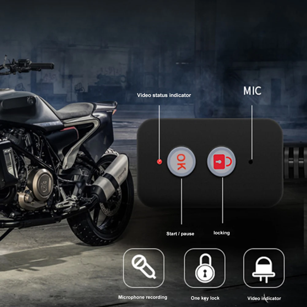 

3inch Portable Dual Cameras G Sensor Video Recorder Motorcycle DVR Easy Install Universal Parking Monitoring Function HD Display