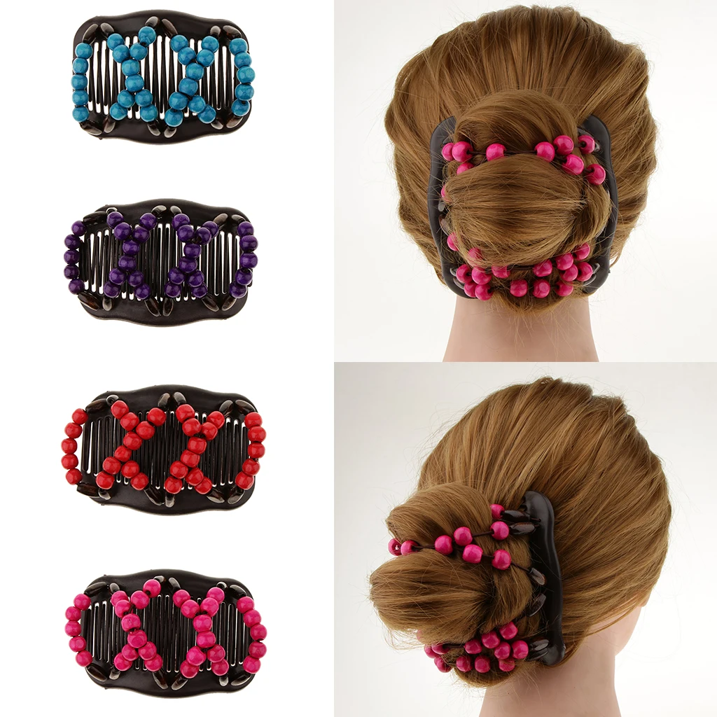

Двойные расчески заколки эластичные женские аксессуары для волос инструмент для укладки волос