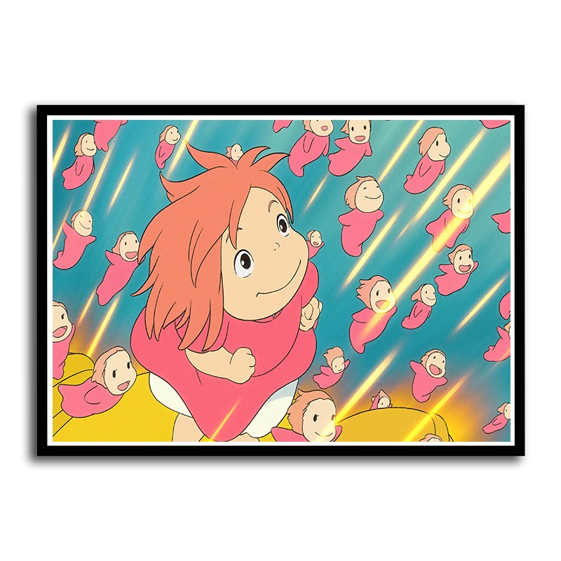 Понё из классического аниме на скале постер миядзаки хаяо настенный декор для