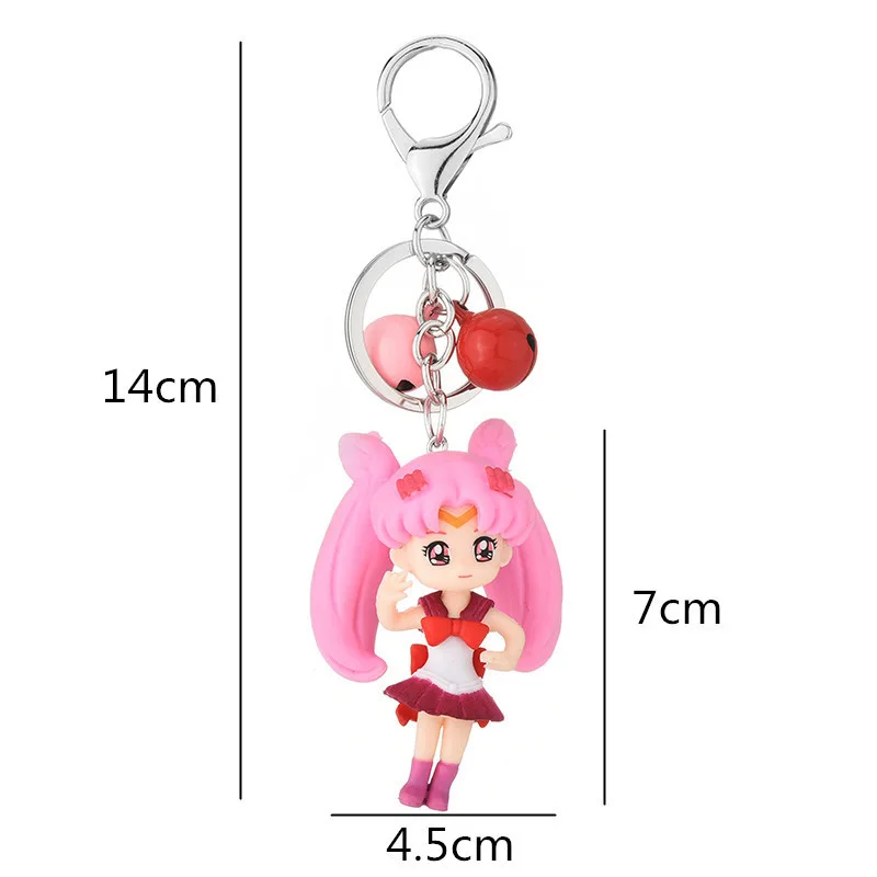 

Fashion Jewelry Stereo Anime Sailor Moon Keychain Keyring Creative Cartoon Mobile Phone Bag Car Pendant Fun Mini Keychain