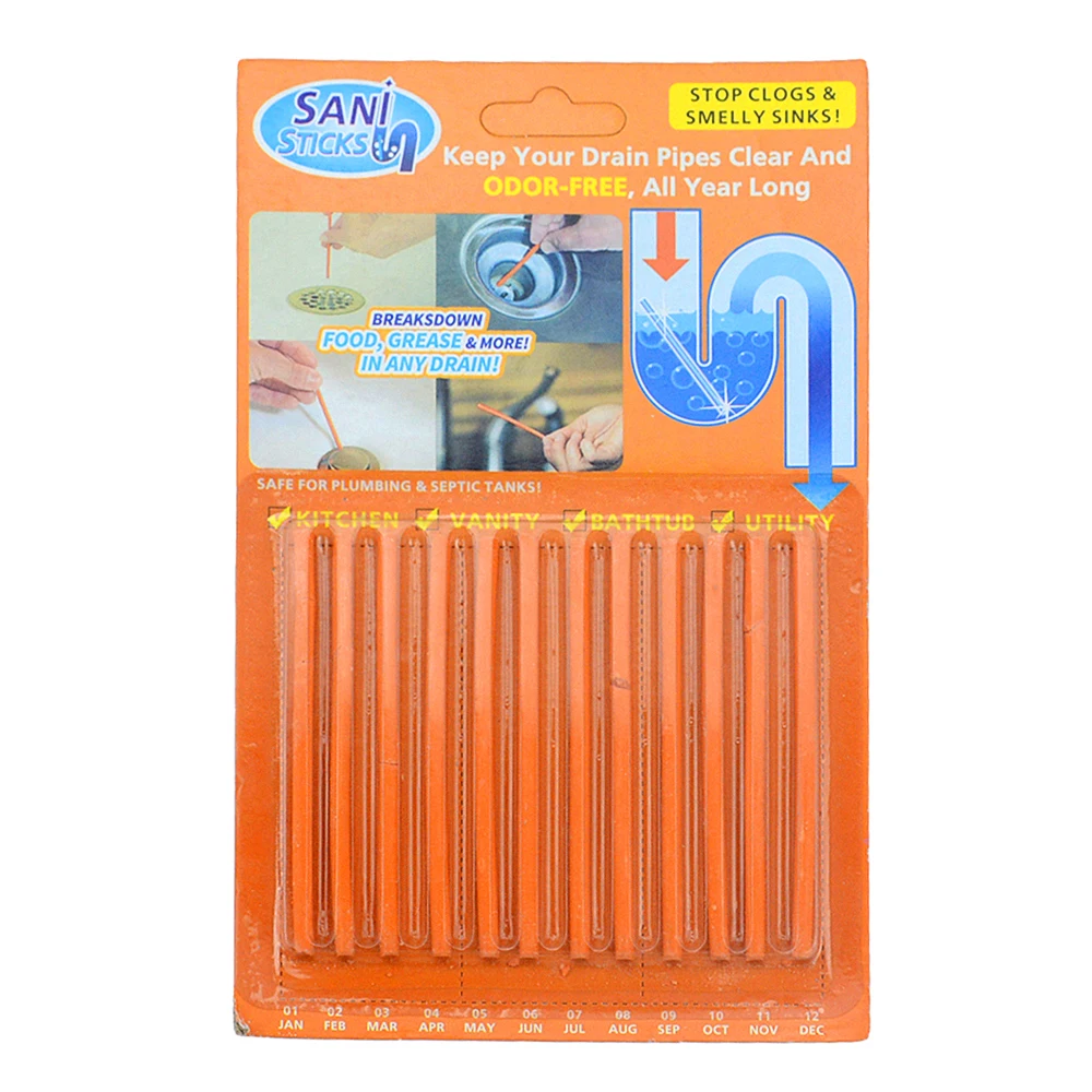 4 цвета чистящая палка для туалета и кухонной трубы|От засоров| |