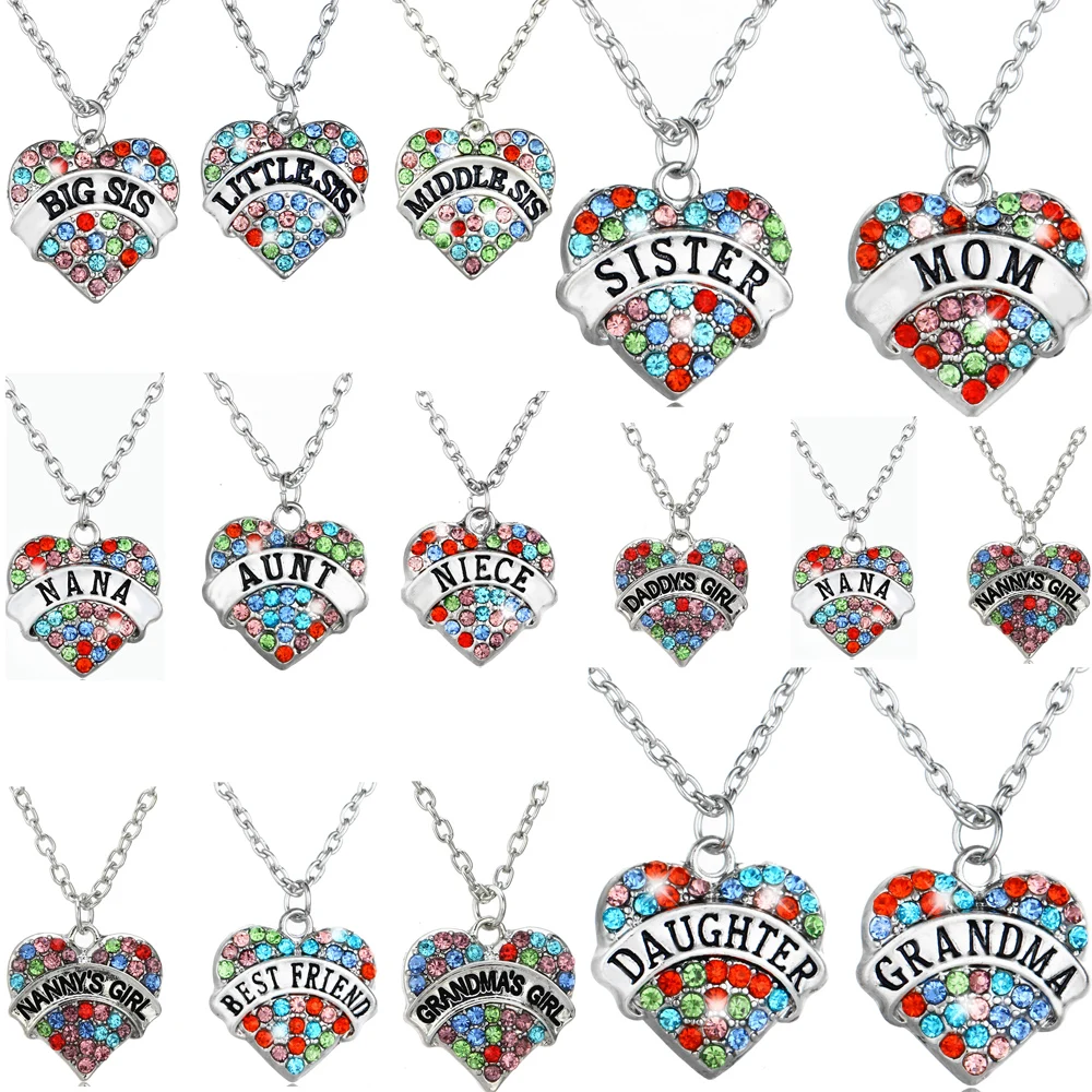 Красочное женское ожерелье с подвеской в виде сердца Очаровательная цепочка для