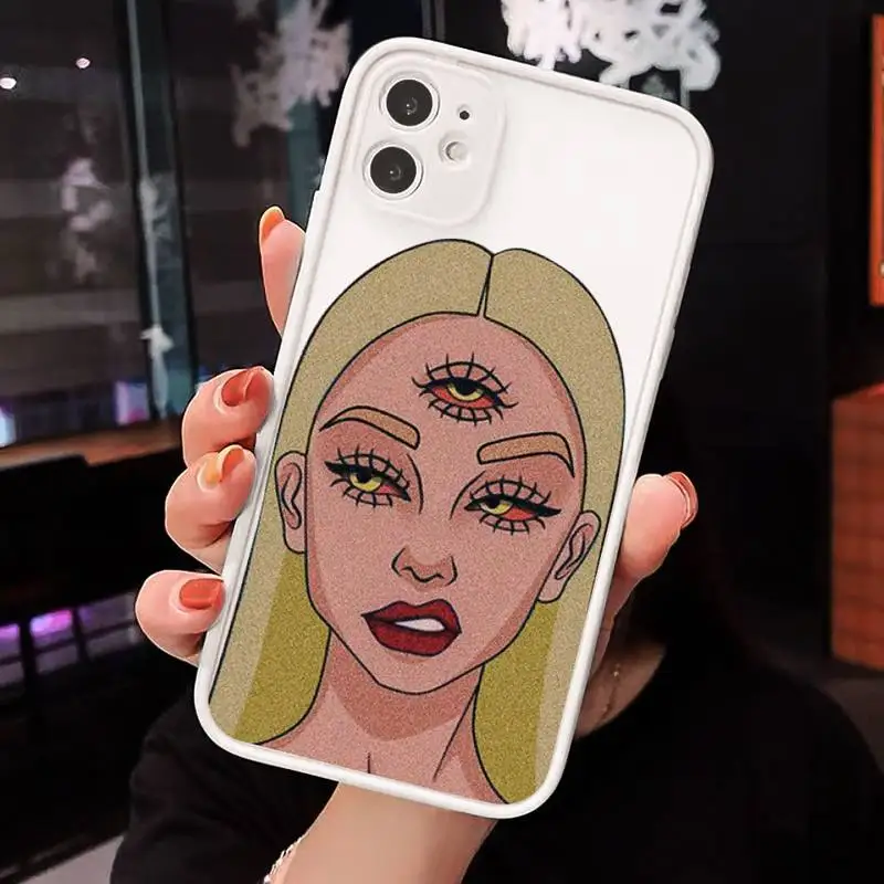 

Devil Woman Bad girl smoke eyes luxury design Phone Case matte transparent For iphone 7 8 11 12 plus mini x xs xr pro max cover