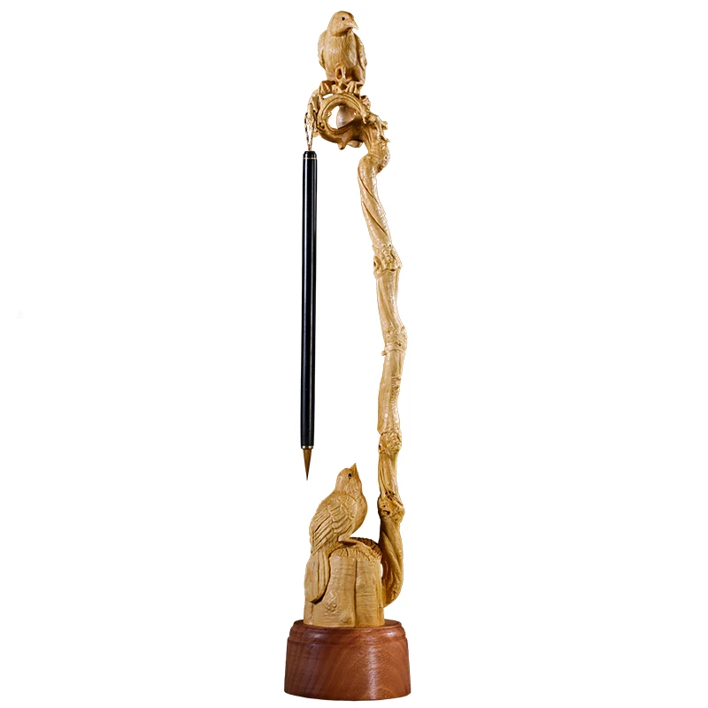 Кисть для каллиграфии с птицами полка резьбы по дереву Новый китайский стиль