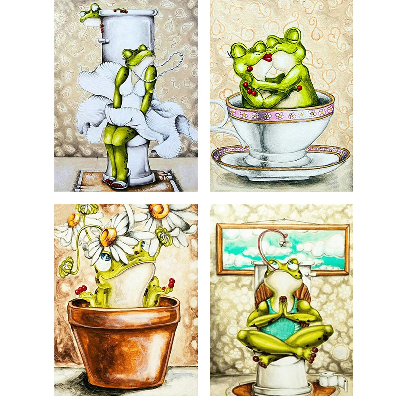 

Алмазная 5D живопись «сделай сам», картины лягушки стразы, полная вышивка квадратными/круглыми стразами, животные, мозаика, искусство, украш...