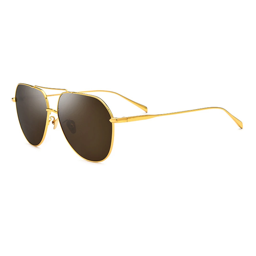 Мужские поляризованные солнцезащитные очки для вождения в серебристой/золотой