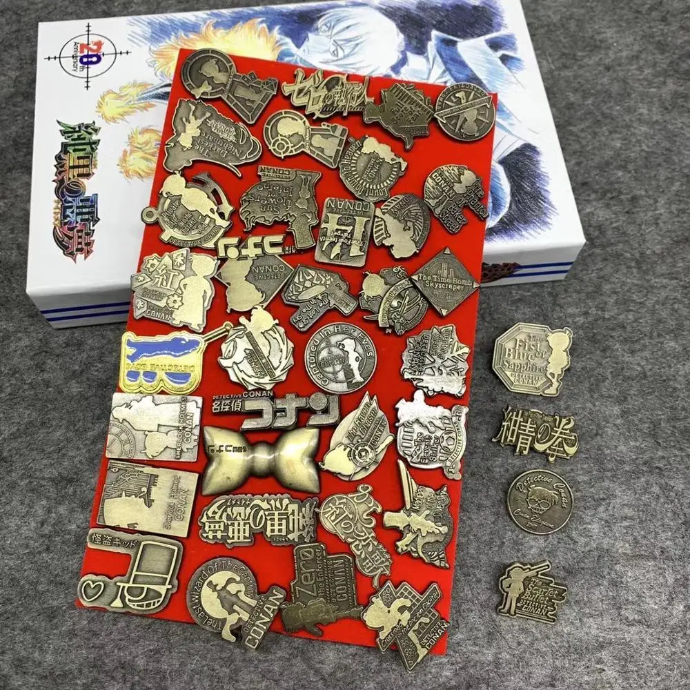 Оптовая/розничная продажа старинные бронзовые значок детектива Конана брошь