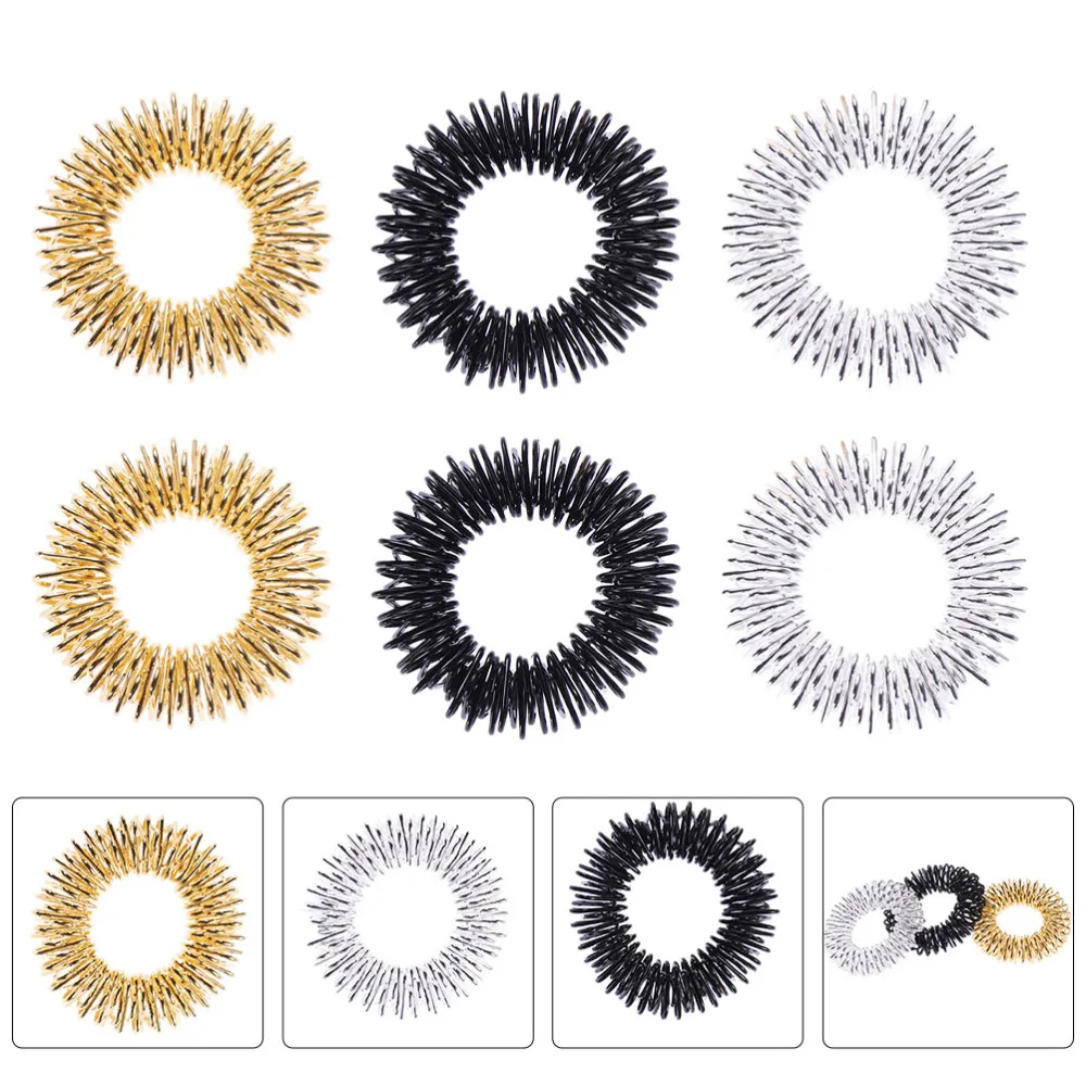 

9Pcs Finger Ring Medicine Metal Ring Acupressure Finger Massager