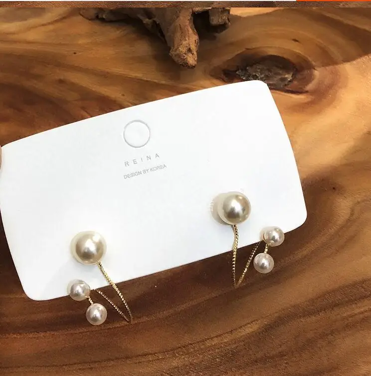 Женские серьги-гвоздики из искусственного жемчуга с регулируемой спиралью |