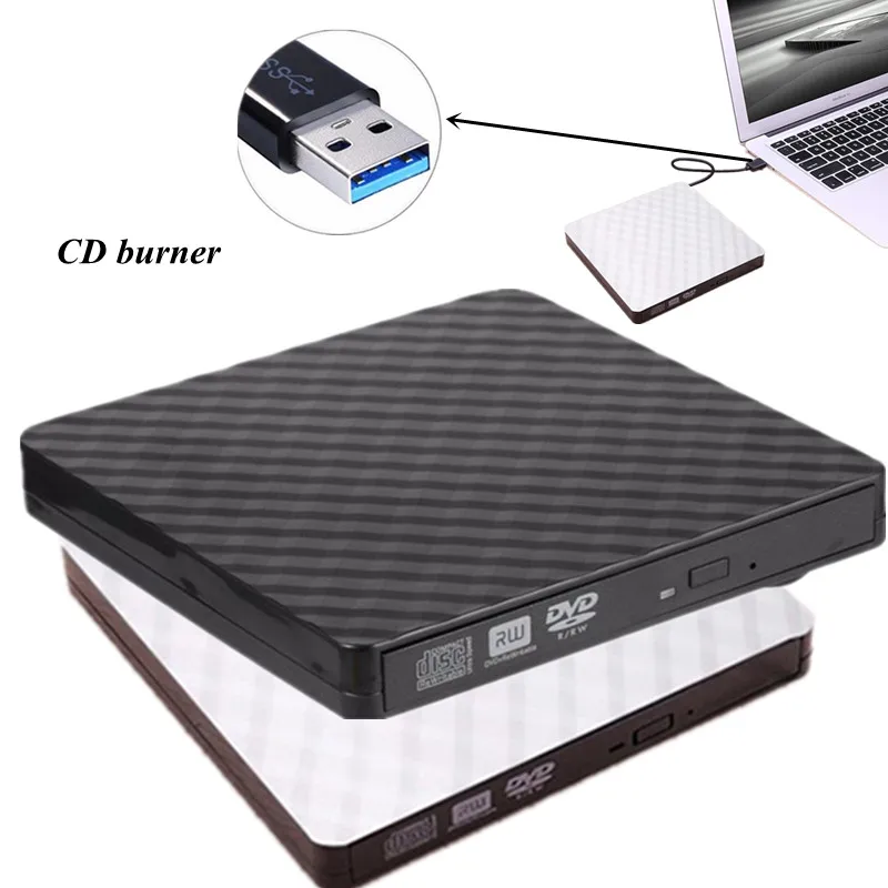 

2 Colors USB 3.0 Plaid Shell DVD CD External Burner Reader RW Optical Drive Computer Notebook Accessories