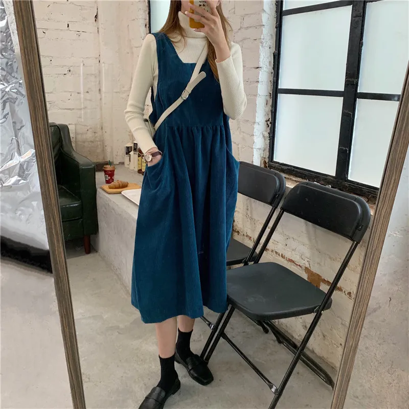 Настоящая Мода корейский стиль осень и зима ретро вельвет свободный тонкий