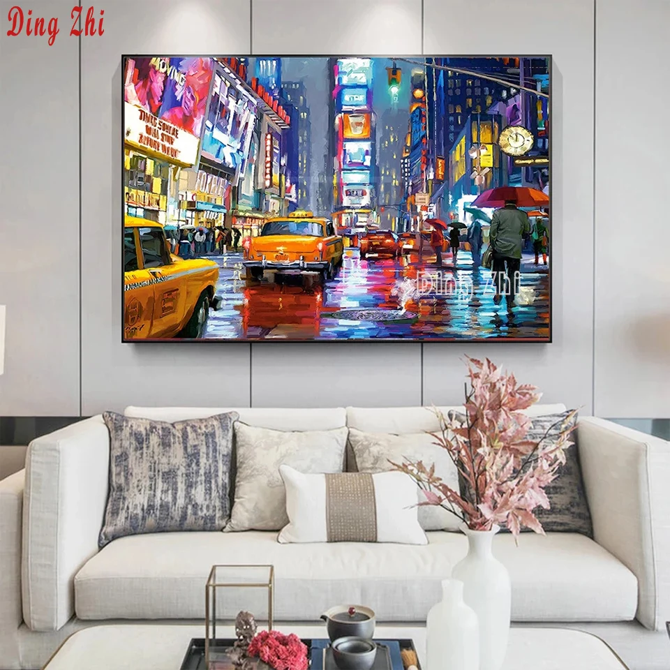 

Tapb New York City Street Diamond Art Painting Home Decoration-Mosaic Rhinestone Diamond Embroidery European City Landscape