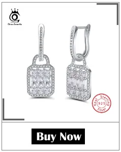 ORSA JEWELS Настоящее 925 пробы серебро Для женщин серьги в виде капель с крапановая закрепка прямоугольной формы AAA циркон модные серьги, украшения SE72
