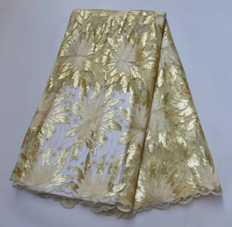 

2020 Net Lace Fabric With Sequins New Design AG6353