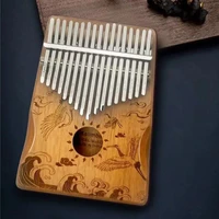 kalimba 17 key thumb piano exquisite mahogany wood portable mbira finger piano musical instrument creative music box gifts blue