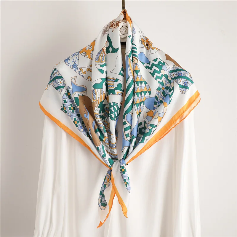 

Fashion Summer Silk Scarf Women Scarves for Hair Neck Cover Female Kerchief Bandana Hijab Bufanda de seda Foulard carre femmes