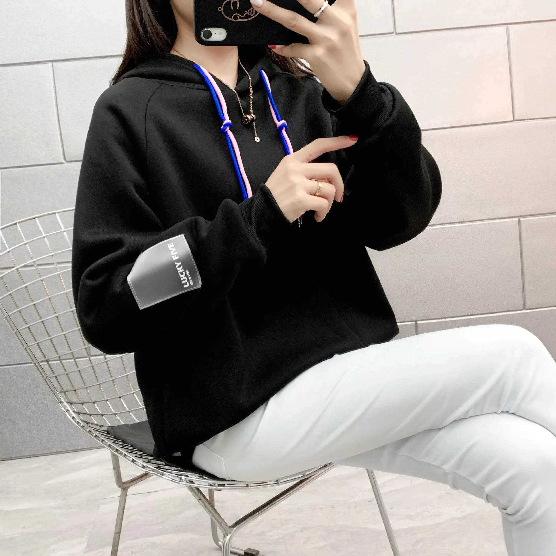 

2020 Striped Pullover Women Sweater Knitted Sweaters O-Neck Tops Korean Pull Femme Jumper one