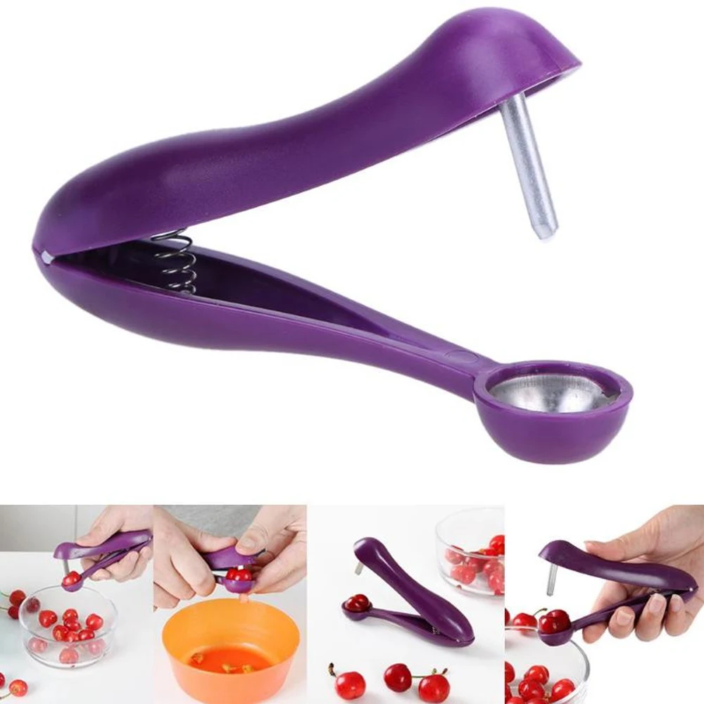 

Creative Cherry Fruit Kitchen Pitter Remover Olive Core Corer Remove Pit Tool Seed Gadget Stoner new arrival