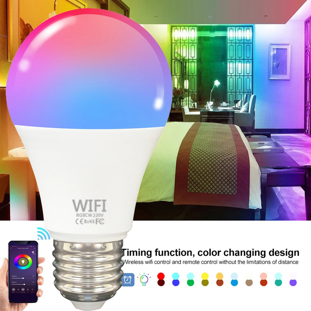 

E27 22 LED Magic Bulb Lights Dimmable Color Changing RGB WiFi Smart Lamp