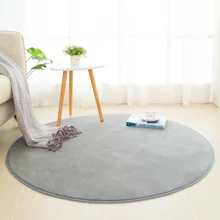 Coral Fleece Round Carpet For Living Bedroom Rugs Coffee Table Foot Mats Balcony Bay Window Carpet Kid's Play Crawling Mat Gray (3)