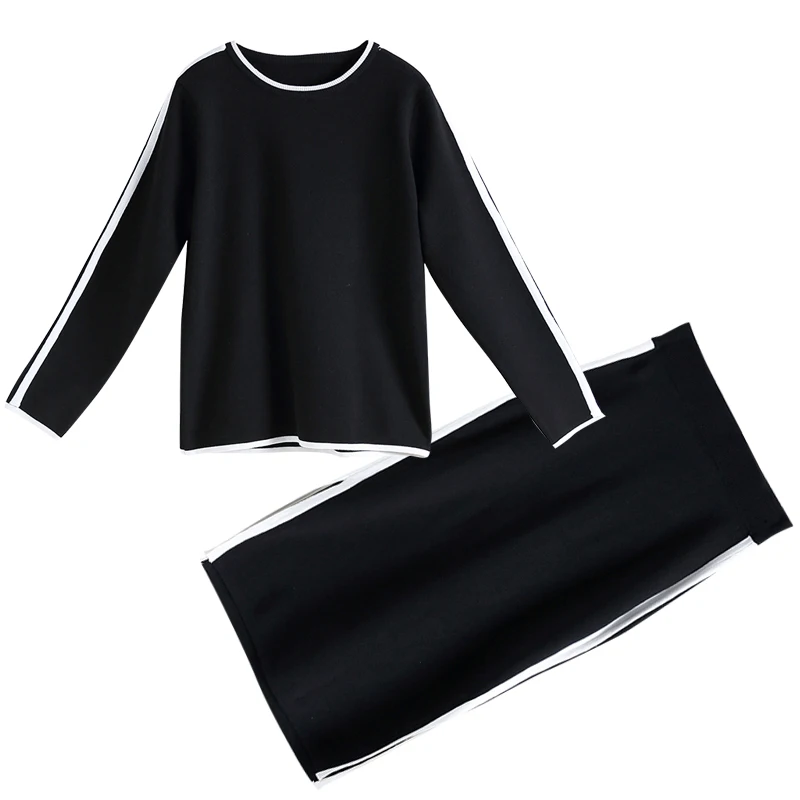 Комплект из 2 предметов на весну и осень комплект двух женский топ юбка свитер с