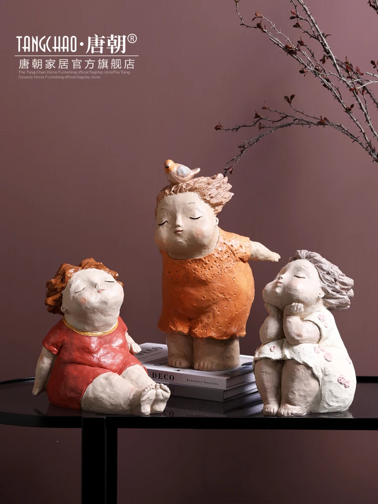 

Designer art fat girl put a children's room bedroom light luxury model room desktop soft decoration decoration
