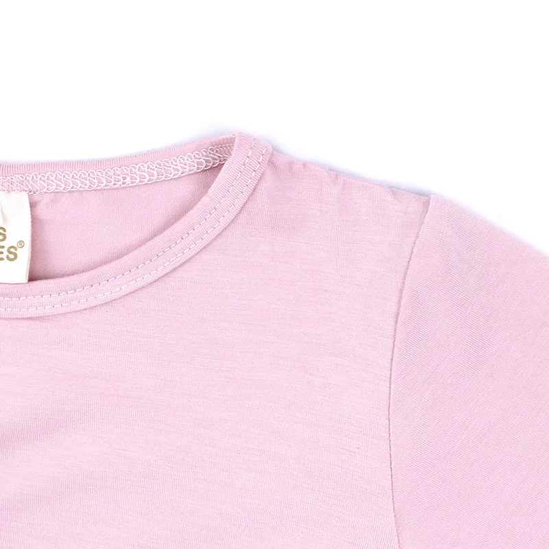 Модная детская одежда для сна костюм однотонная Детская Пижама девочек