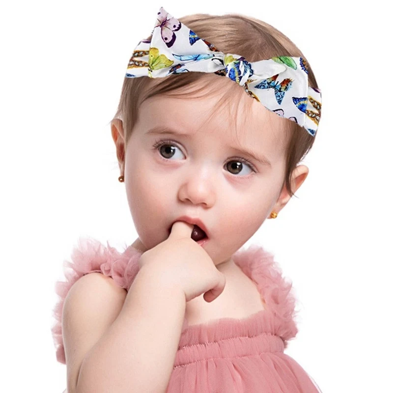 

1pc Baby Headbands Colorful Print Baby Turban Rabbit Ears Hairband Fashion Floral Print Baby Hair Accessories Ribbons For Baby
