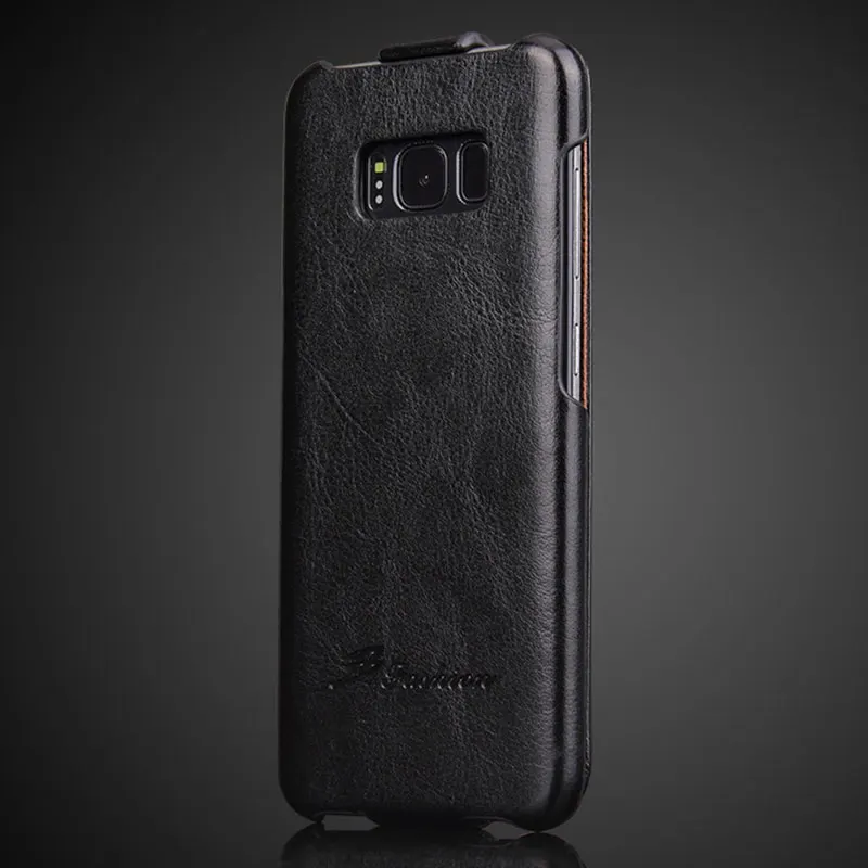Для samsung Galaxy S8 Plus S7 Edge чехол Роскошный винтажный вертикальный откидной Чехол кожаный защитный чехол для телефона для Galaxy S9 S10 Note8 - Цвет: Черный