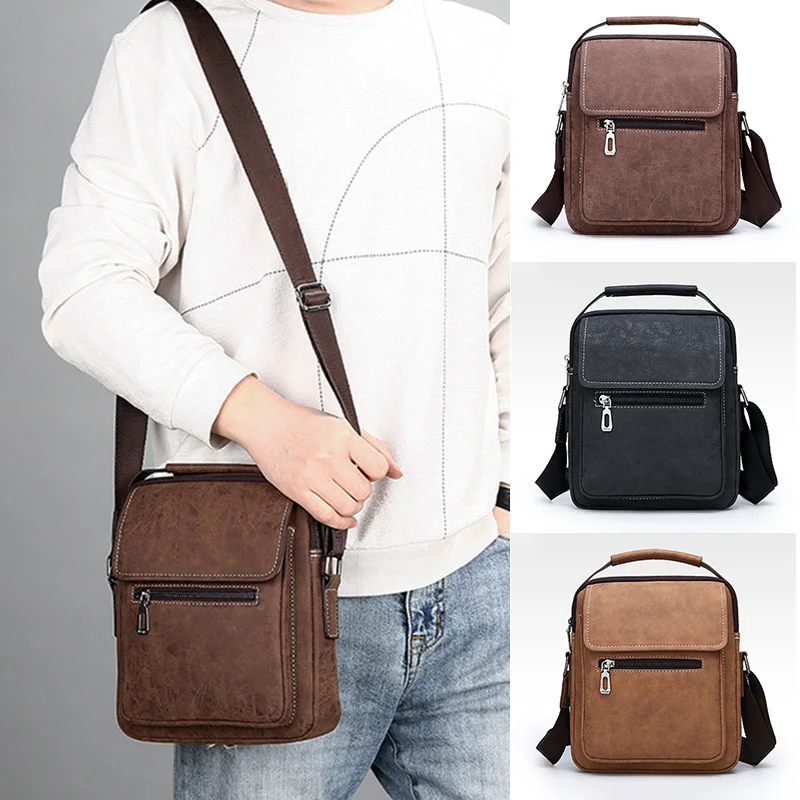 

Hot Sale Men's Cross-body Single Shoulder Bag Genuine Leather Business Multi-function Luxury Backpack Casual Fashion Zipper Bags