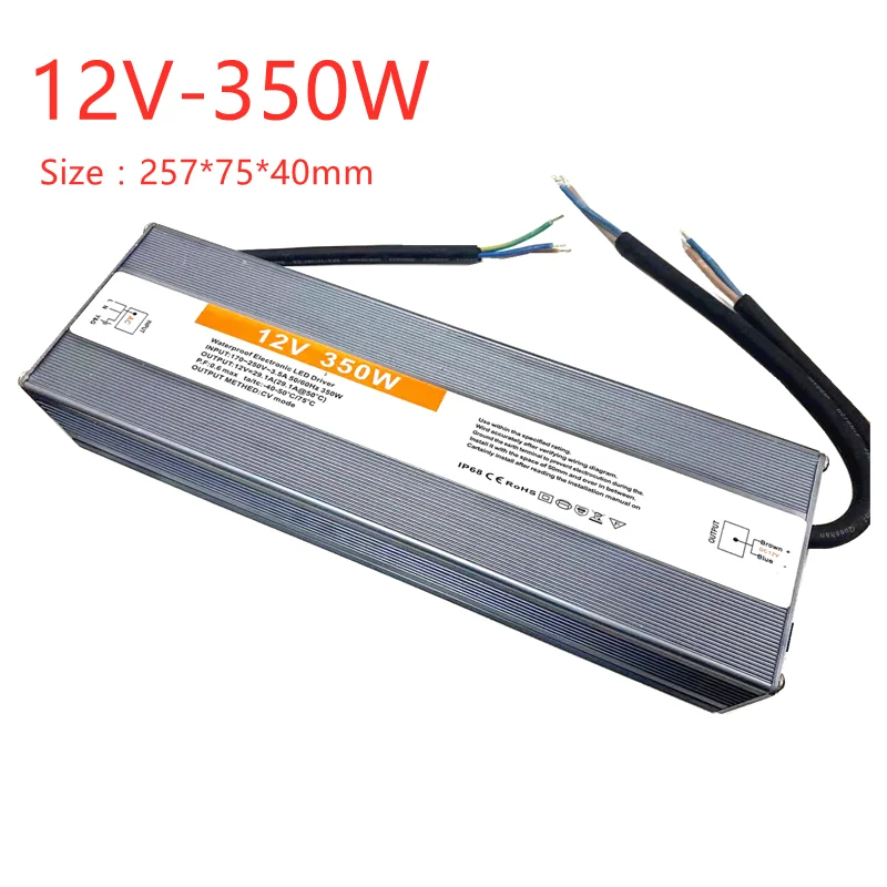 

12V Waterproof Power Supply Lighting Transformers 12 V Volt 10W 15W 25W 36W 50W 60W 80W 100W120W 150W 200W LED Driver Converter