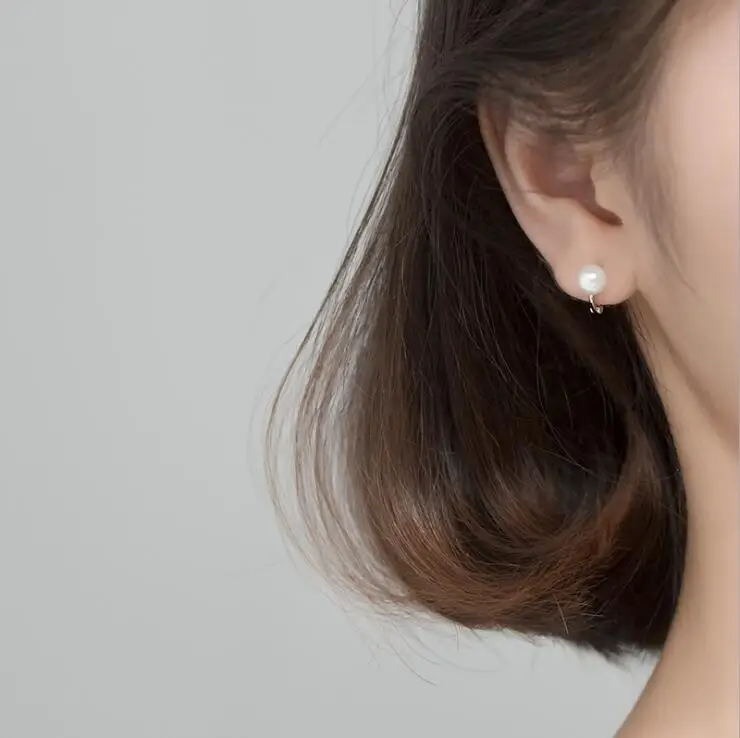 

Hoop Earrings 100% 925 Sterling Silver Drop Earrings Star Style with Shell Pearl