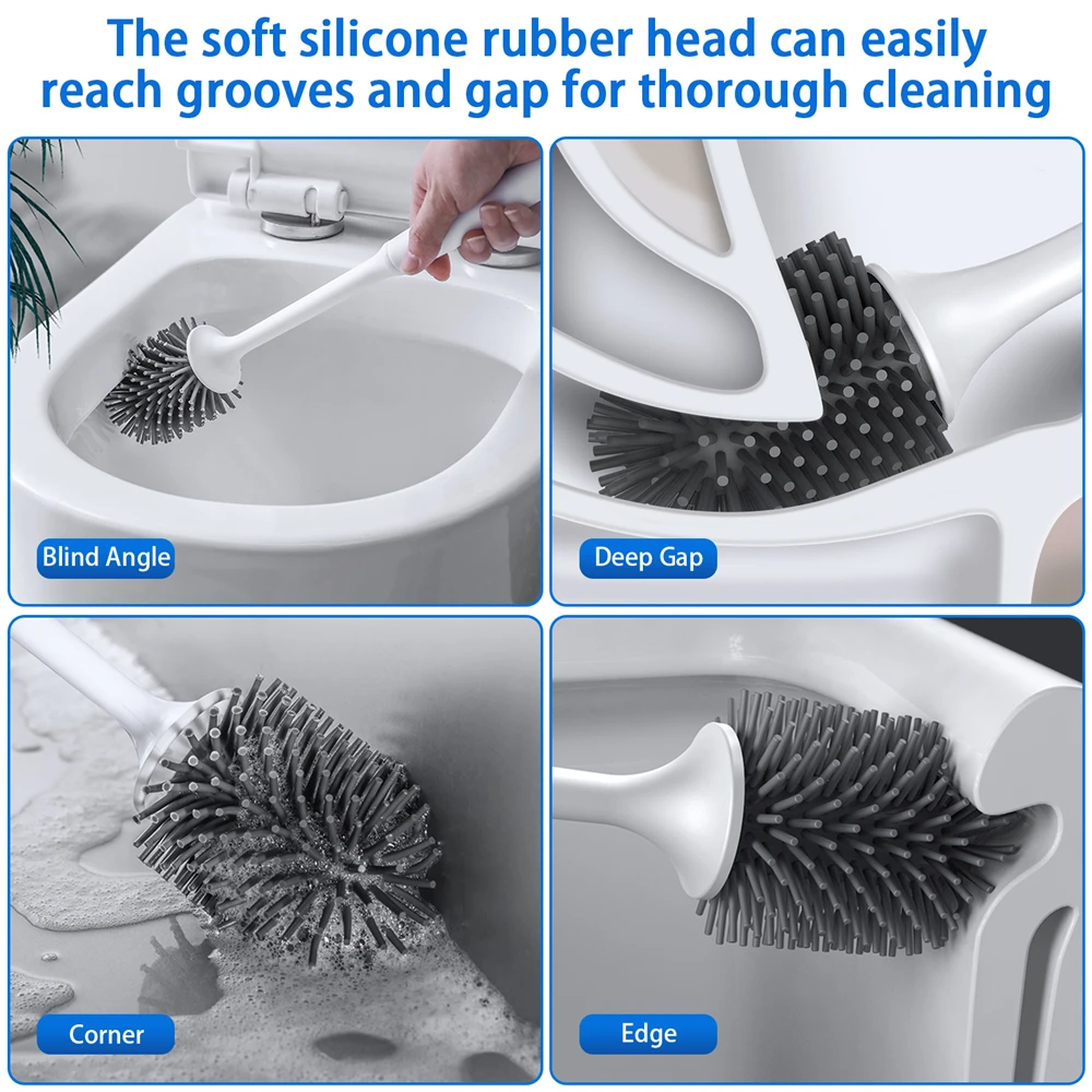 toilet brush rubber head holder cleaning brush for toilet wall hanging household floor cleaning tools bathroom accessories free global shipping