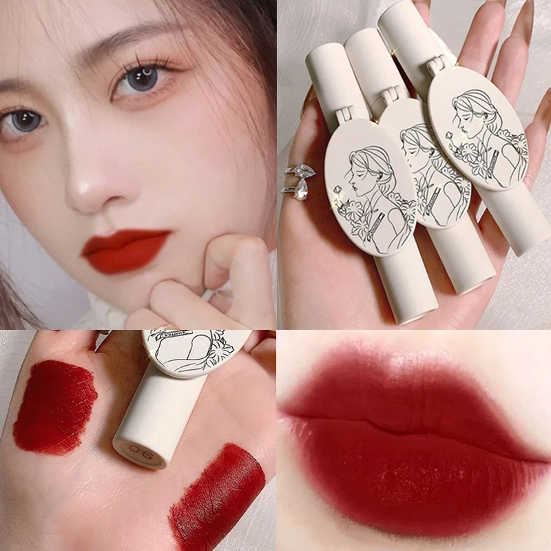 Бархатный матовый блеск для губ 5 цветов серия темных легкое размытие губная