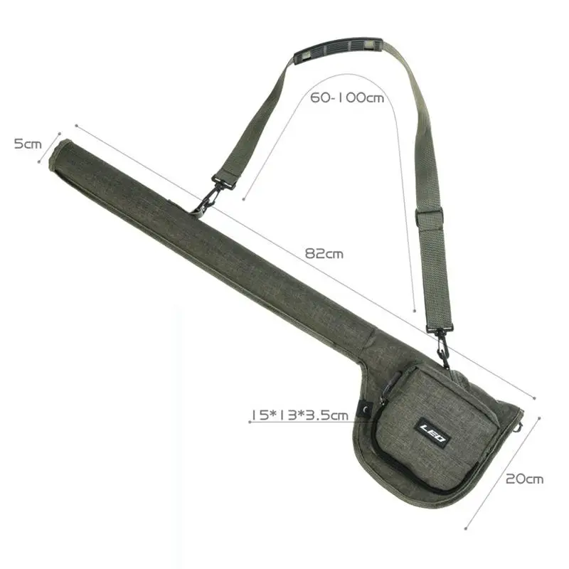 

LEO Professional Double Layer Canvas Fishing Bag for Fly Fishing Rod and Reel Combo Set 82cm Fly Fishing Rod Reel Shoulder Bag