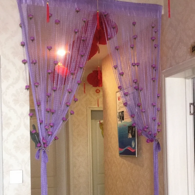 1 шт. занавеска из серебристой шелковой нити без перфорации для свадьбы