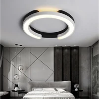 black white ceiling chandelier for bedroom living room hallway lustre round chandelier with remote dimmable modern chandelier